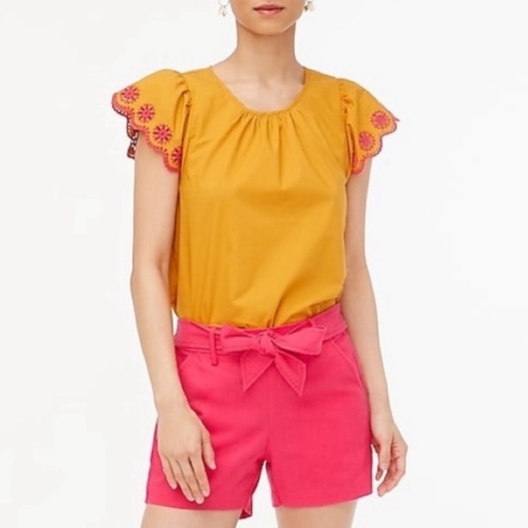 J. CREW • Linen Blend High Rise Front Tie Shorts size 4 - Picture 2 of 16